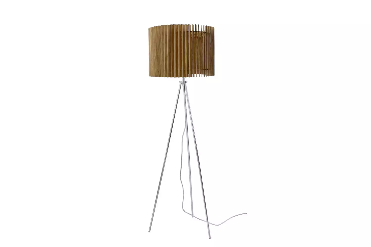 Lampadaire RONJA | chêne | argenté