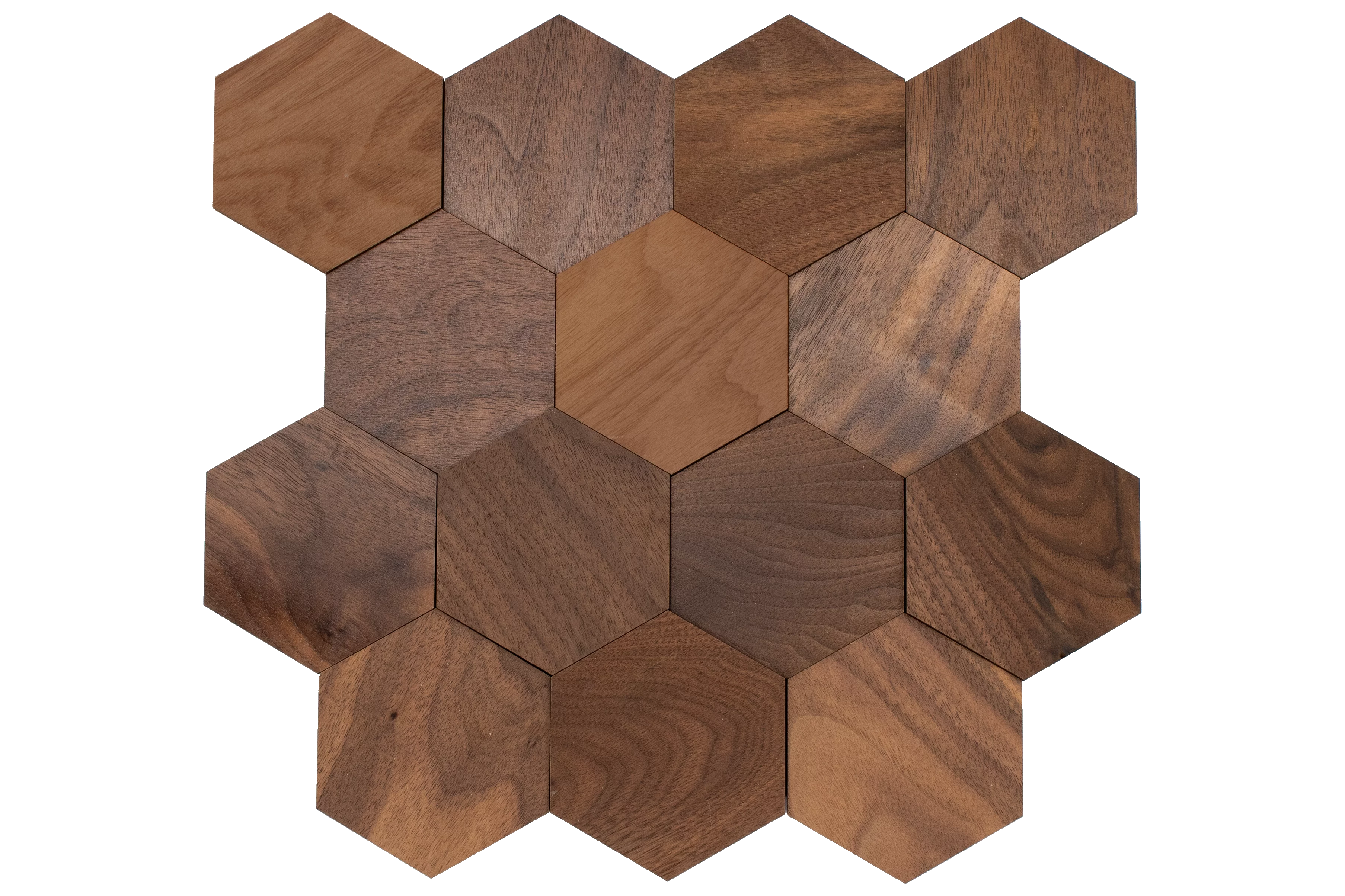 Wandpaneel Hexagon Nussbaum 